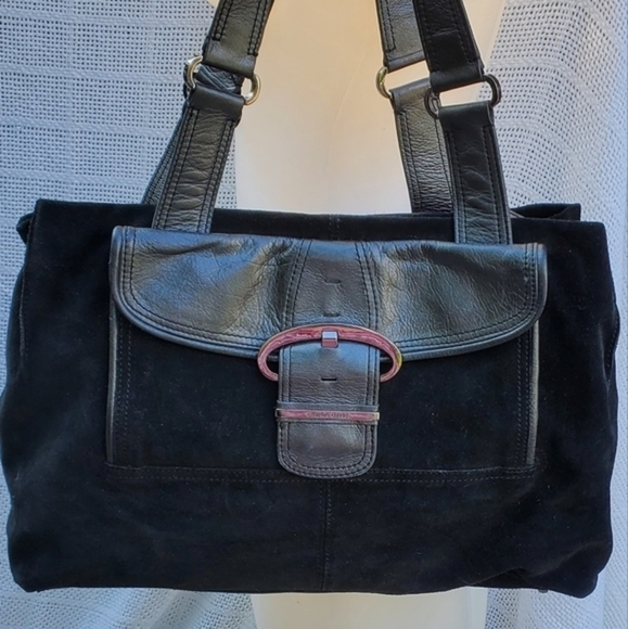 Charles David suede‎ and leather satchel - Picture 1 of 12